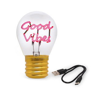 Legami - Dekorative Tischlampe in Glühbirnenform - Gute Vibes - Bulb Fiction