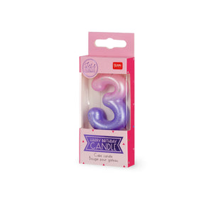 Legami - Pink Geburtstagstorte Kerze - 3 - Happy Birthday Kerze