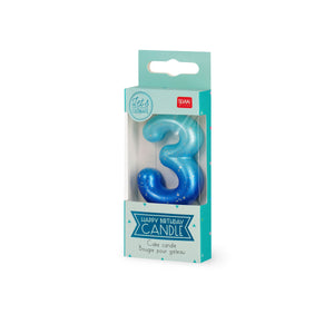 Legami - Blue Doğum Günü Cake Candle - 3 - Mutlu Doğum Günü Candle