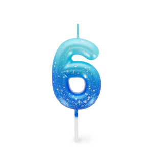 Legami - Blaue Geburtstagskuchenkerze - 6 - Happy Birthday Kerze