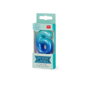 Legami - Blaue Geburtstagskuchenkerze - 6 - Happy Birthday Kerze