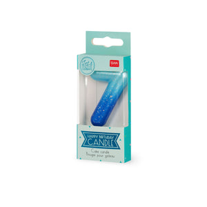 Legami - Blue Doğum Günü Cake Candle - 7 - Mutlu Doğum Günü Candle
