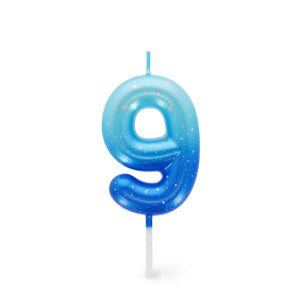 Legami - Blaue Geburtstagstorte Kerze - 9 - Frohe Geburtstag Kerze