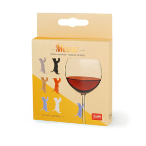 Legami - Set mit 6 Glasmarkern - Kitty Multicolour - Meow
