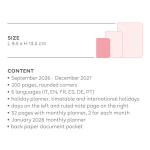Legami - 16-Month Weekly Photo Günlük 2026/2027 - Çiçekler - Küçük ile Defter
