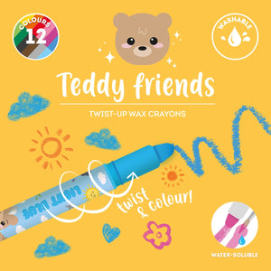 Legami - Seti 12 Twist-up Wax Crayons- Teddy Arkadaşlar