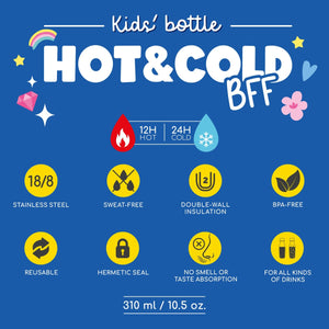 Legami - Vakuumflasche für Kinder - Einhorn - Hot&Cold BFF