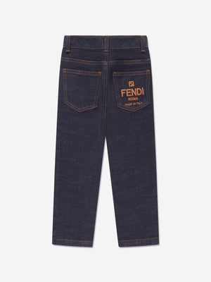 Fendi Girls Slim Fit Jeans in Navy