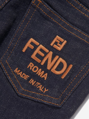 Fendi Girls Slim Fit Jeans in Navy