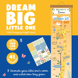 Legami - Wall-Hanging Height Chart - Giraffe - Dream Big Little One