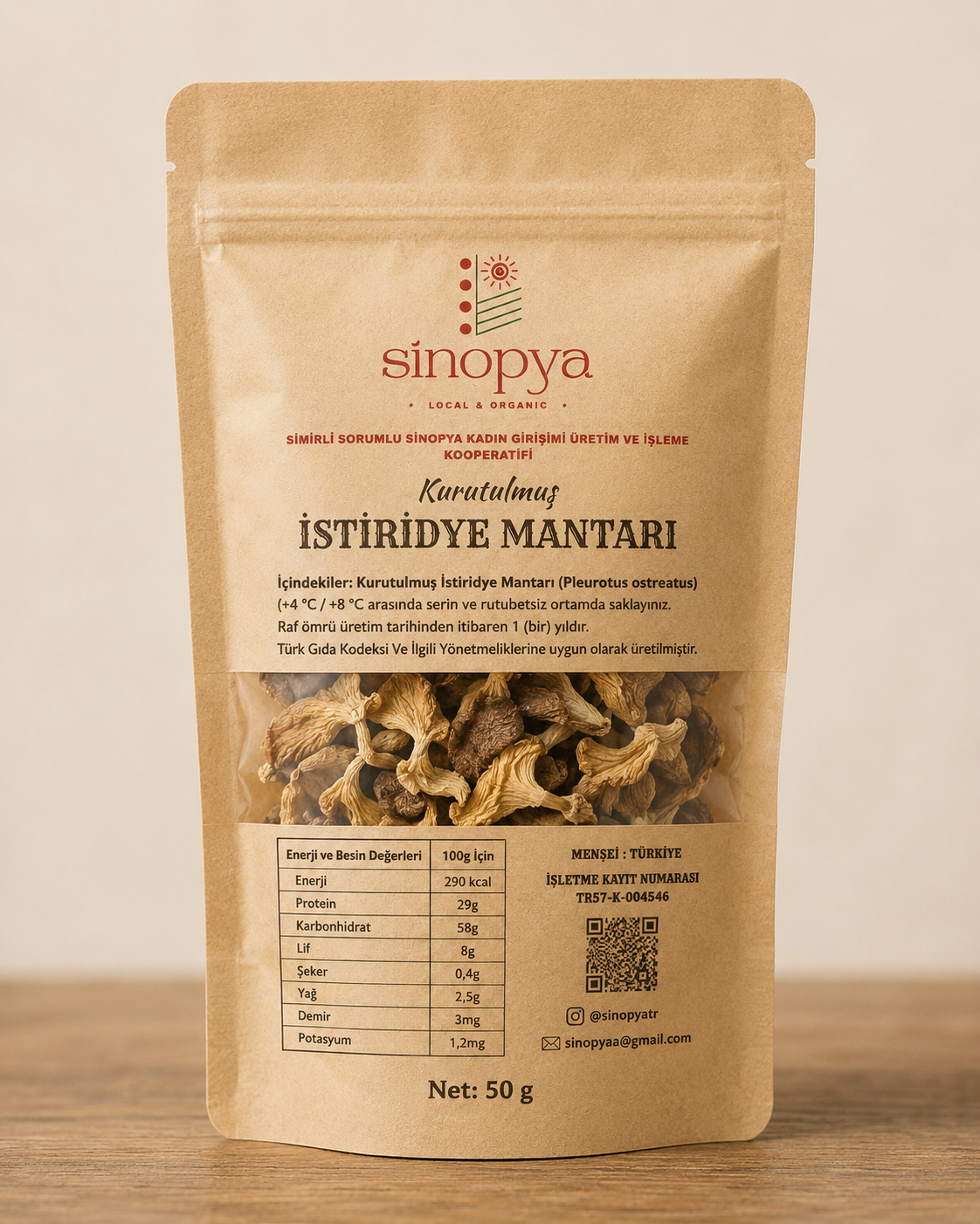 Sinopya - İstiridye Mantarı Kurusu 50 GR