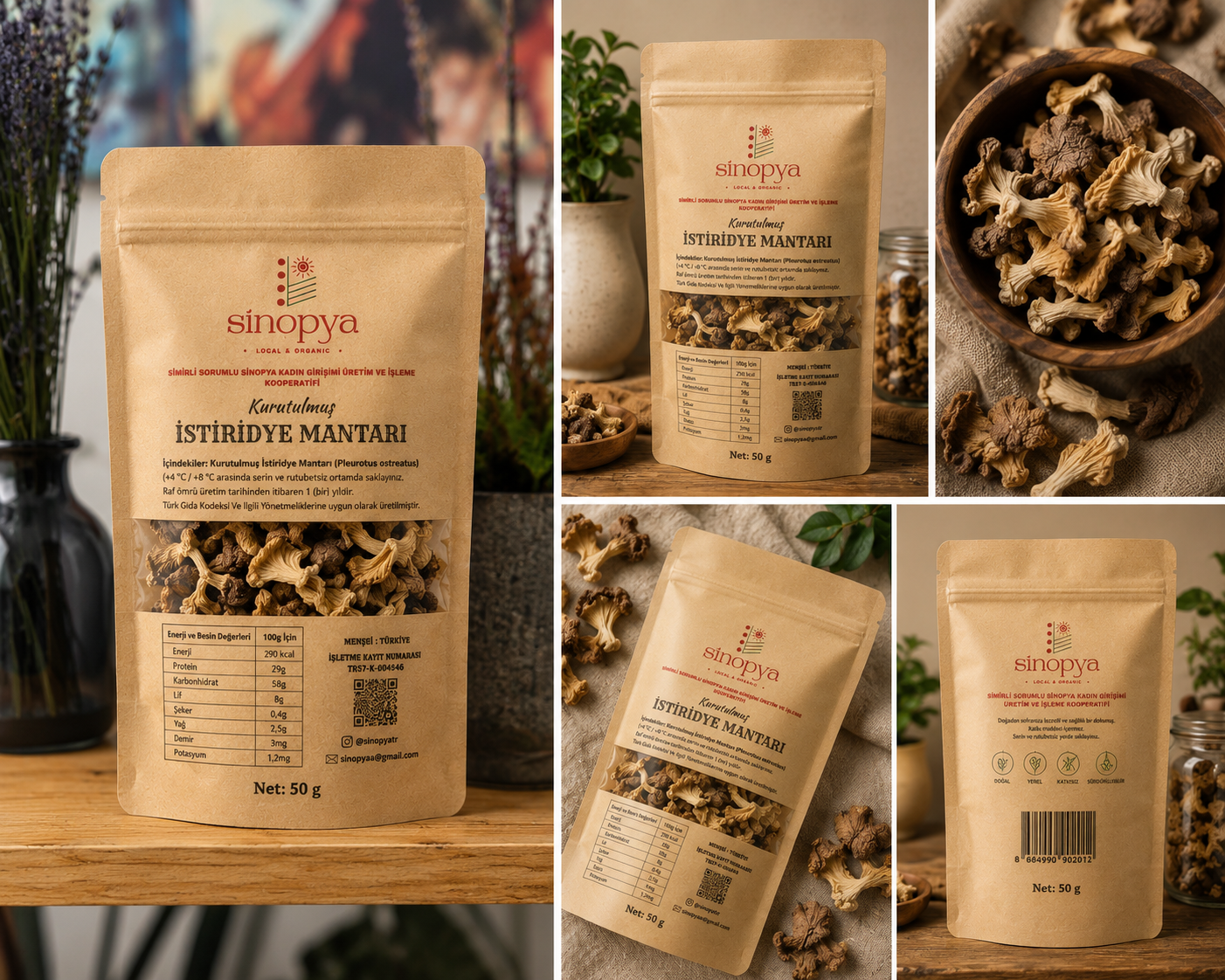 Sinopya - İstiridye Mantarı Kurusu 50 GR