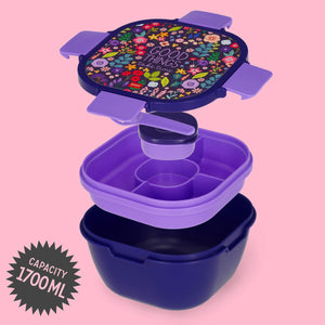Legami - 1700 ml Bento Yemek Kutusu - Çiçekler - Bento Yemek Kutusu