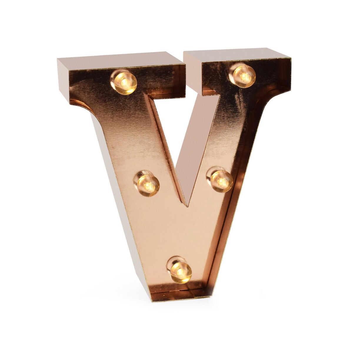 Legami - Rose Gold Işıklı Dekoratif Harf - V - Mini Dekoratif Light