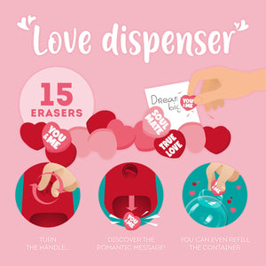 Legami - Mini Eraser Dispenser - Aşk Dispenser