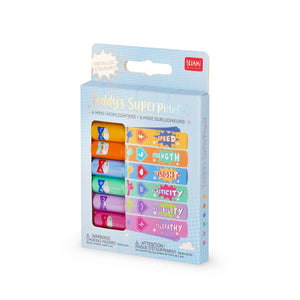 Legami - Seti 6 Mini Highlighters - Teddy's Superpower