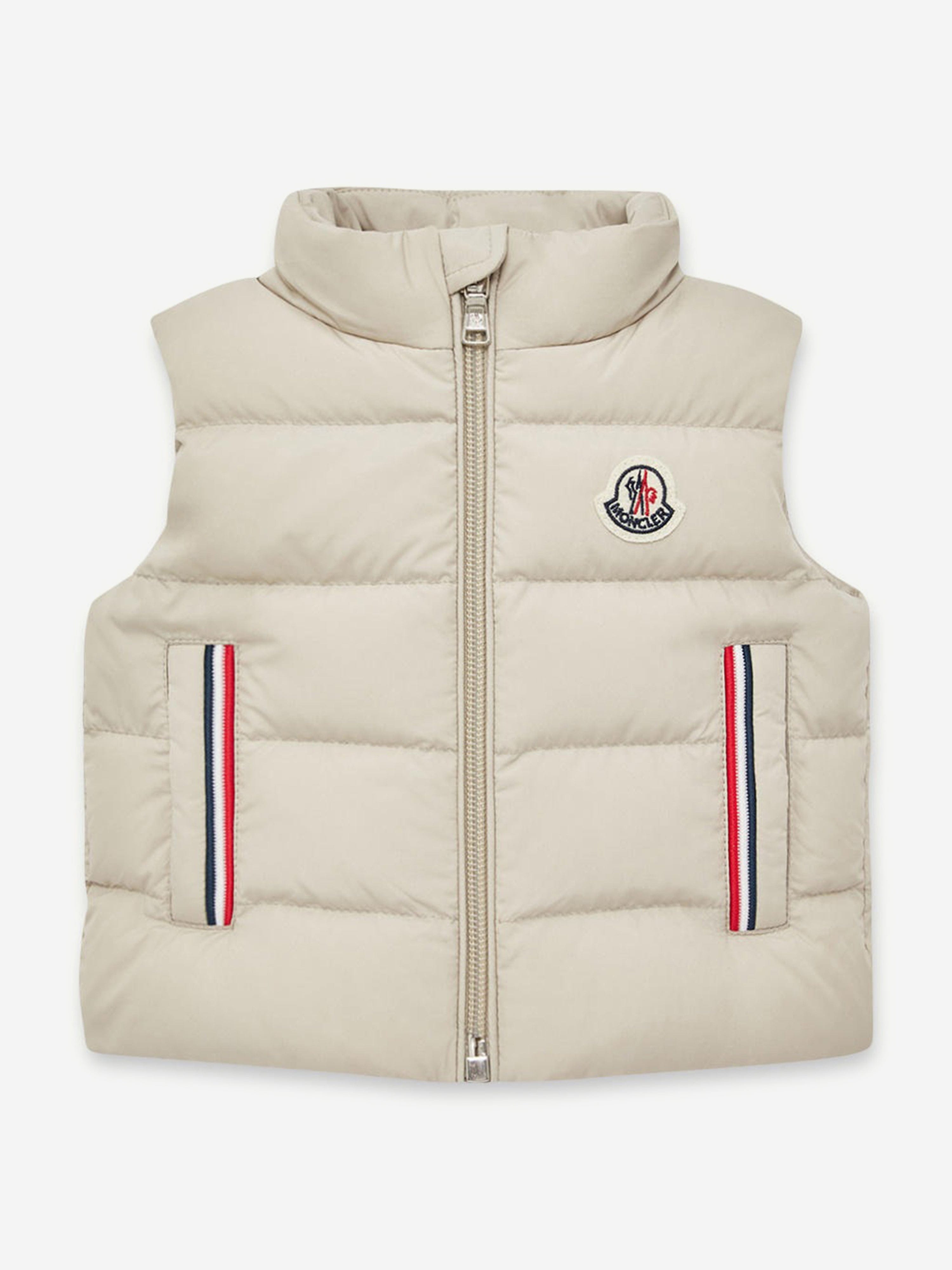 Moncler Enfant Baby Boys Down Padded Buang Gilet in Beige