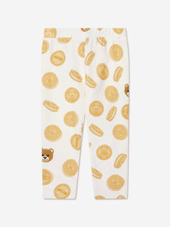 Moschino Baby Girls Cookie Leggings in Ivory