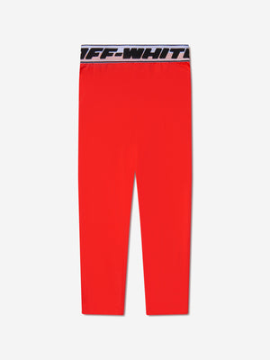 Off-White Girls Cotton Logo Band Leggings