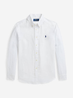 Ralph Lauren Boys Linen Shirt in White
