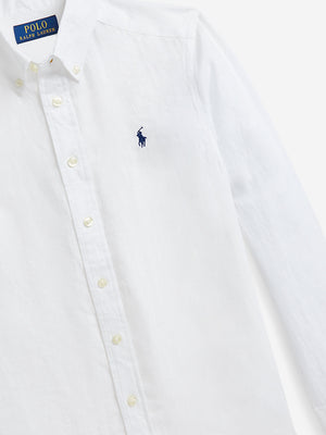 Ralph Lauren Boys Linen Shirt in White