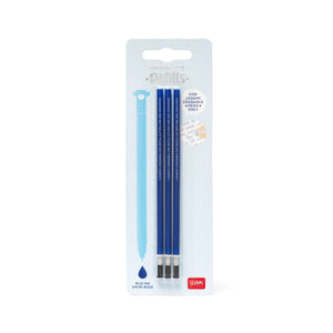 Legami - 3er Set Nachfüllbare Radierbarstifte - Blaue Tinte - Radierbare Stifte