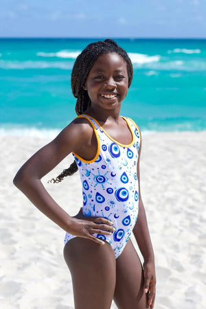 Nessi Byrd Girls Eliana Swimsuit in Blue