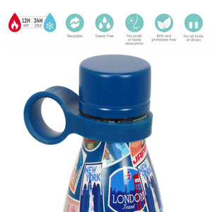 Legami - 500 ml Vakum Şişe - Seyahat Stickers - Sıcak ve Soğuk