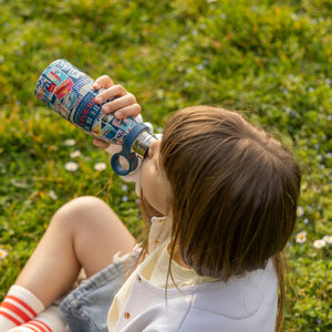 Legami - 300 ml Mini Vakum Şişe - Seyahat Stickers - Sıcak ve Soğuk