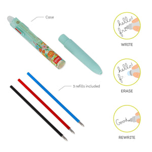 Legami - 3-Colour Erasable Gel Kalem - Çiçekler - Make Mistakes