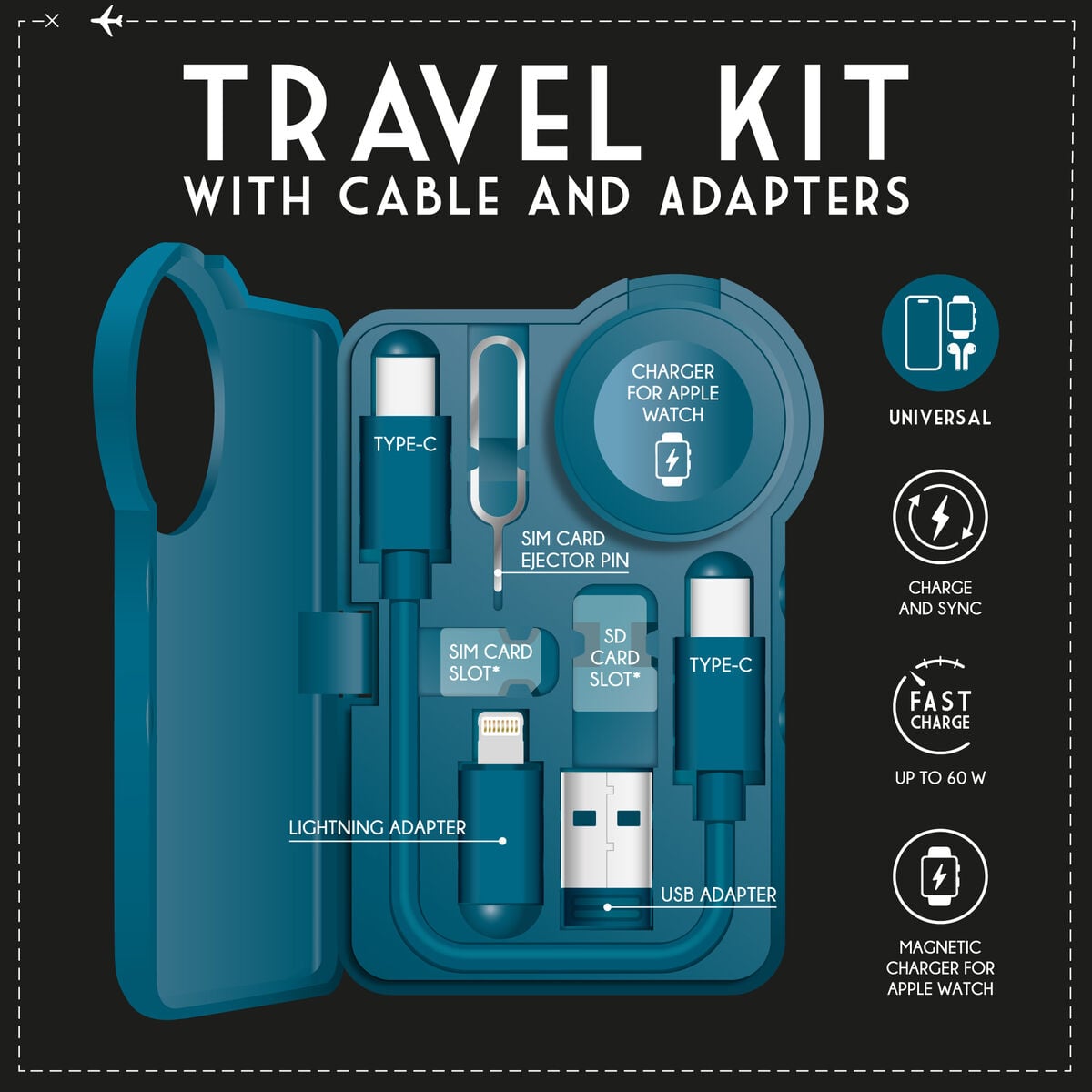 Legami - Seyahat Kit ile Cable ve Adapters