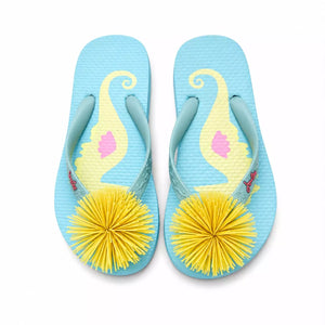 Joules - Kız Çocuk Sarı Pomponlu Plaj Terliği (Teşhir Ürünü)