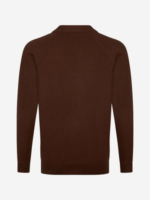 Zeco Kids School Knitted Cardigan in Brown