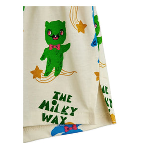 Mini Rodini – Shorts aus Bio-Baumwolle mit Aliens | Ecru