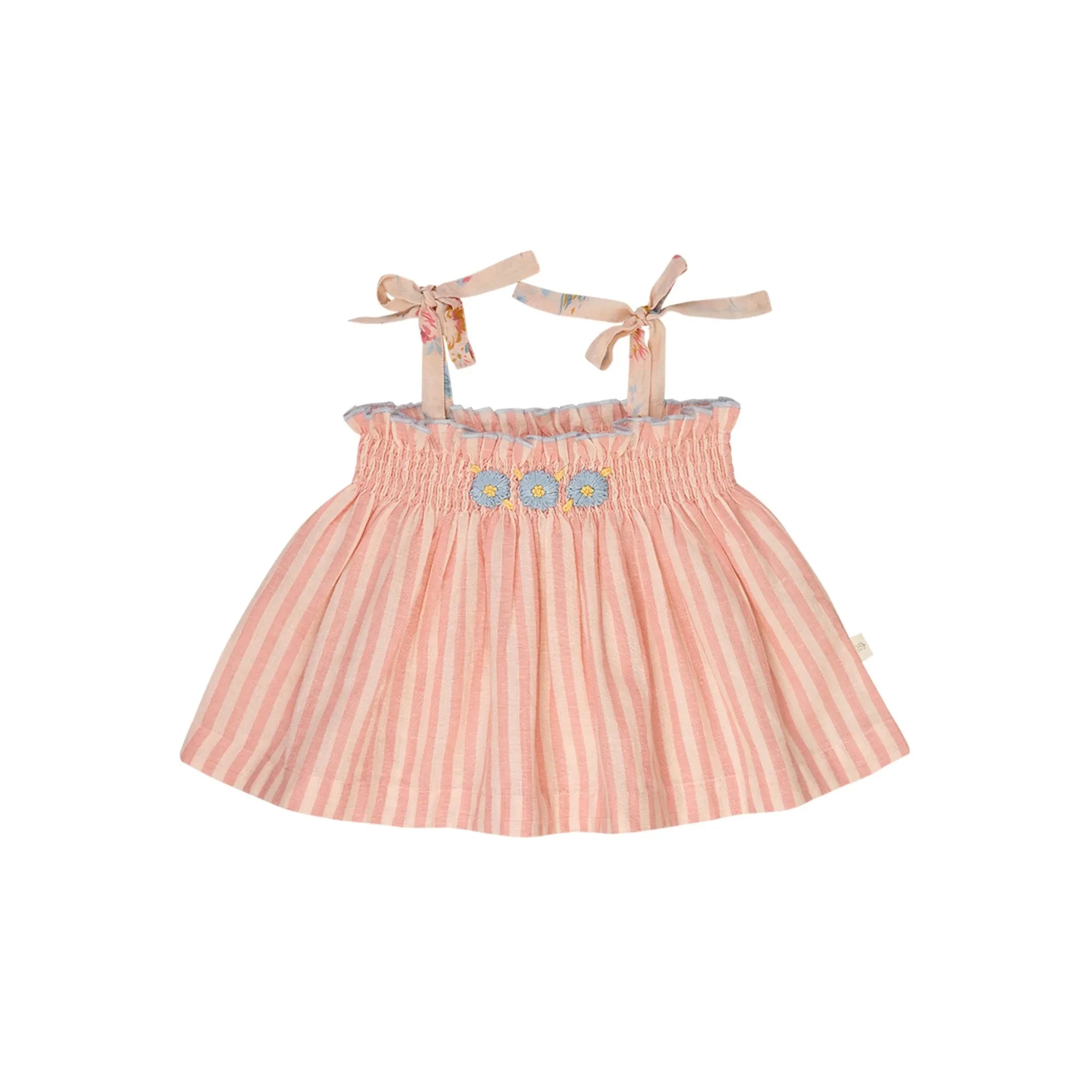 Lilinoa - Besticktes Annette Gestreiftes Oberteil | Puder