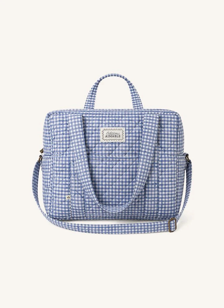 Editions Aimable - Suzanne Wickeltasche | Blaues Vichy Baumwolle