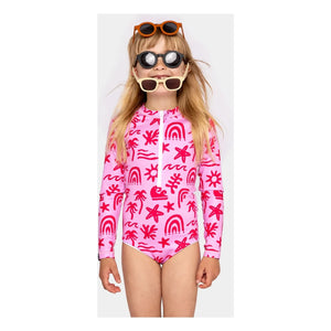 Beach & Bandits - Tropische Brisen UV-Schutz-Badeanzug aus recycelten Fasern | Rosa