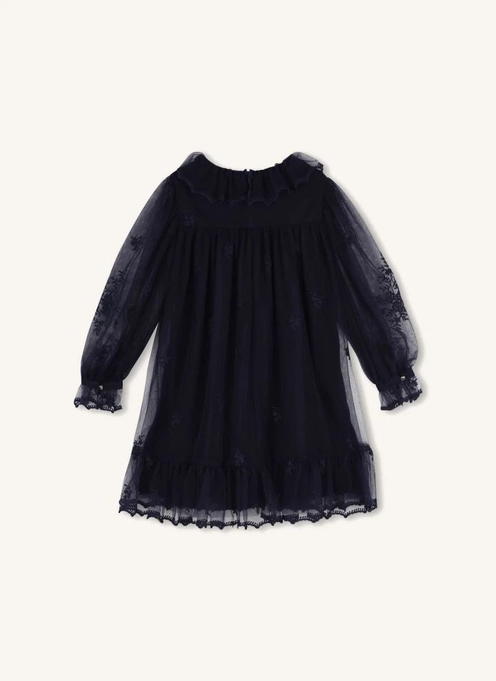 Chloé - Tüllbesticktes Kleid | Dunkelblau