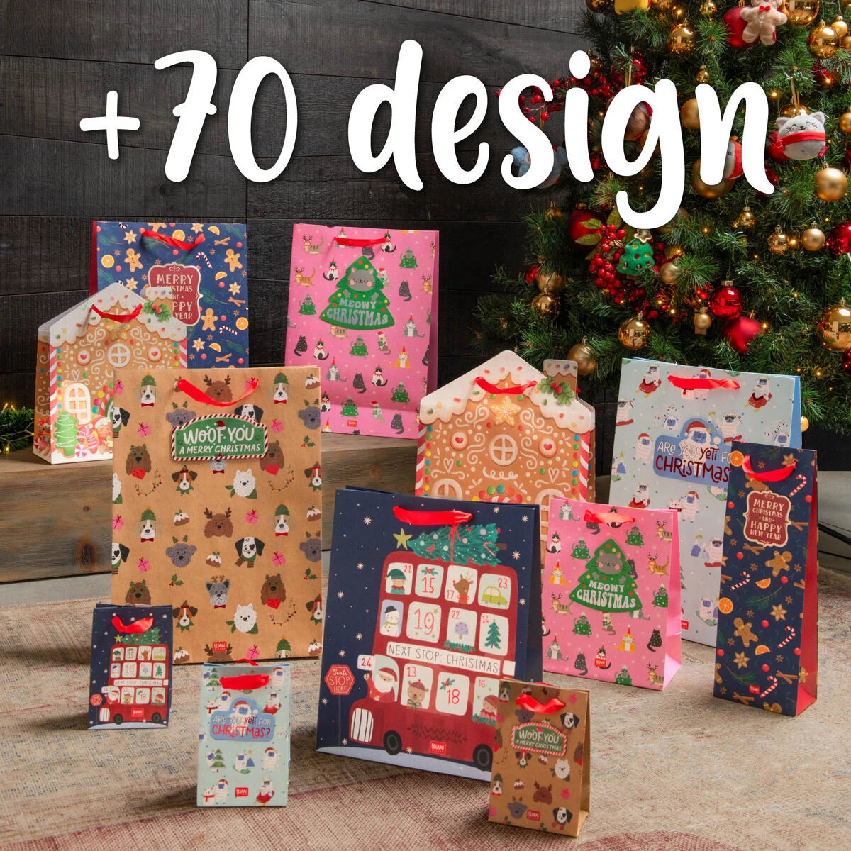 Legami - Wreath Noel Geschenk Tasche - Groß