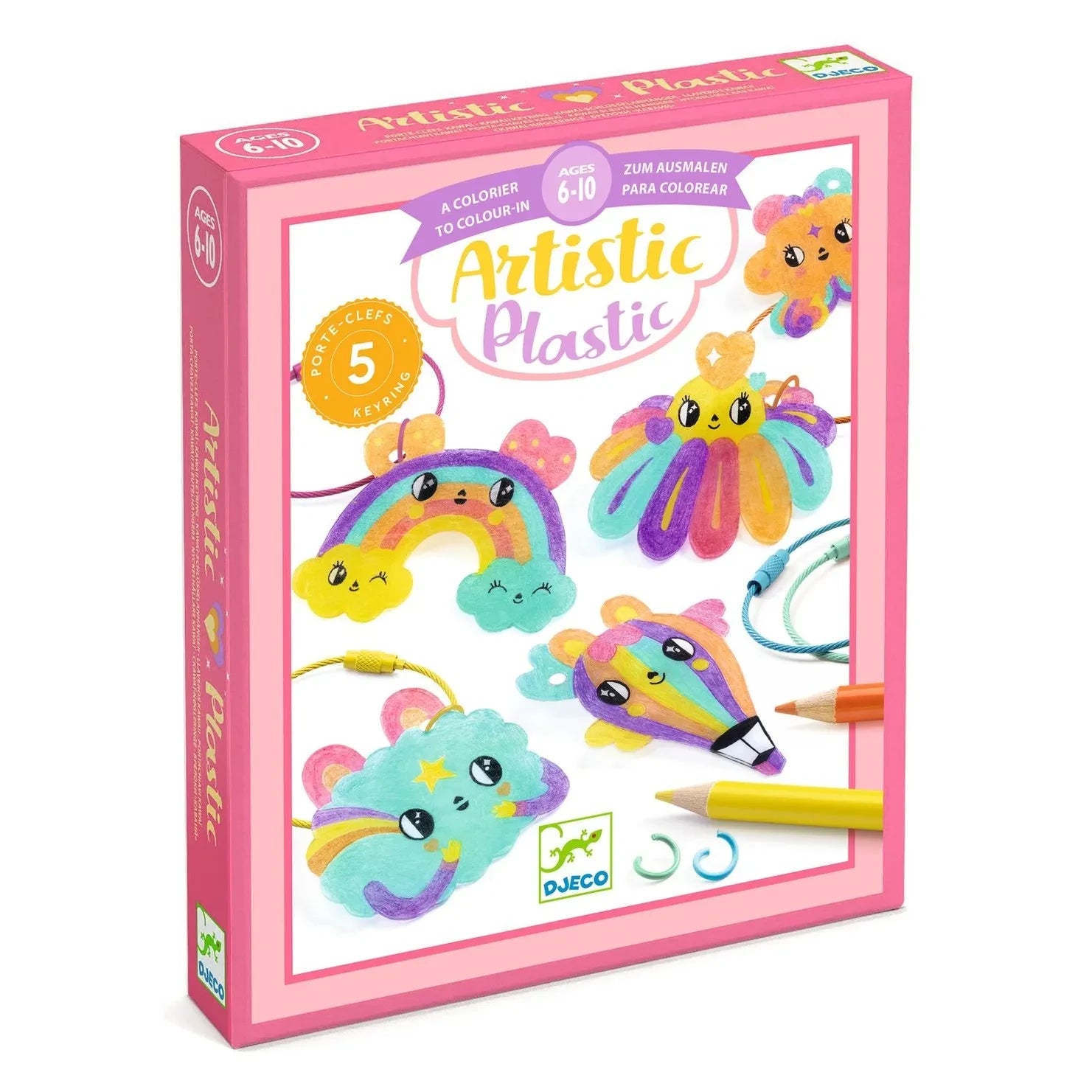 Djeco - Schrumpfplastik-Kunst - Kawaii-Schlüsselanhänger