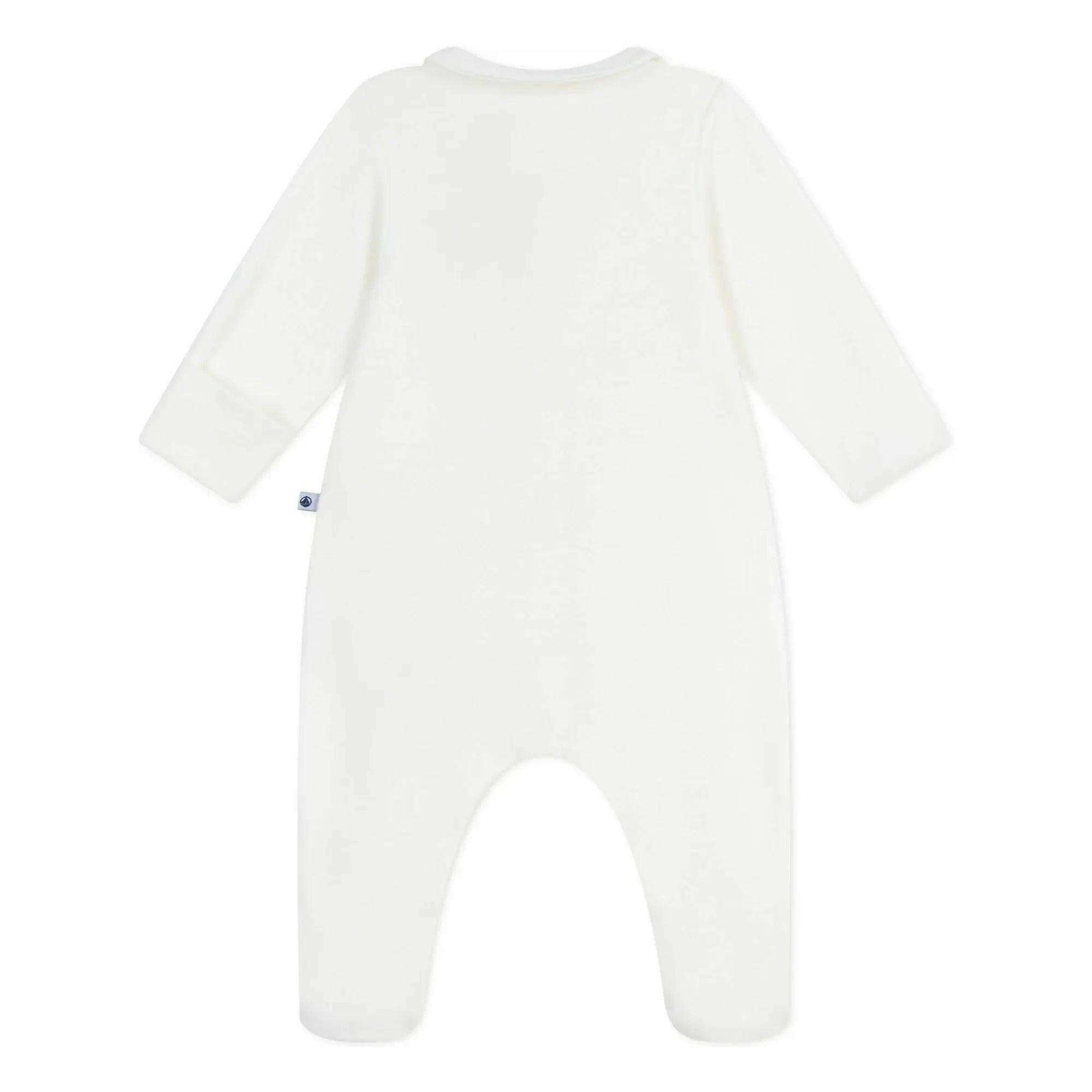 Petit Bateau - Dors Bien Pyjama aus Bio-Baumwolle mit Logo-Stickerei | Weiß