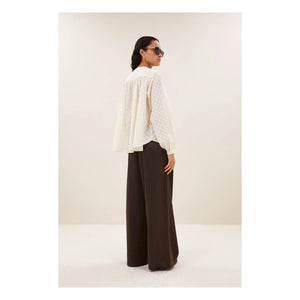 By Bar - Nyka Weave Organische Baumwollbluse | Ecru