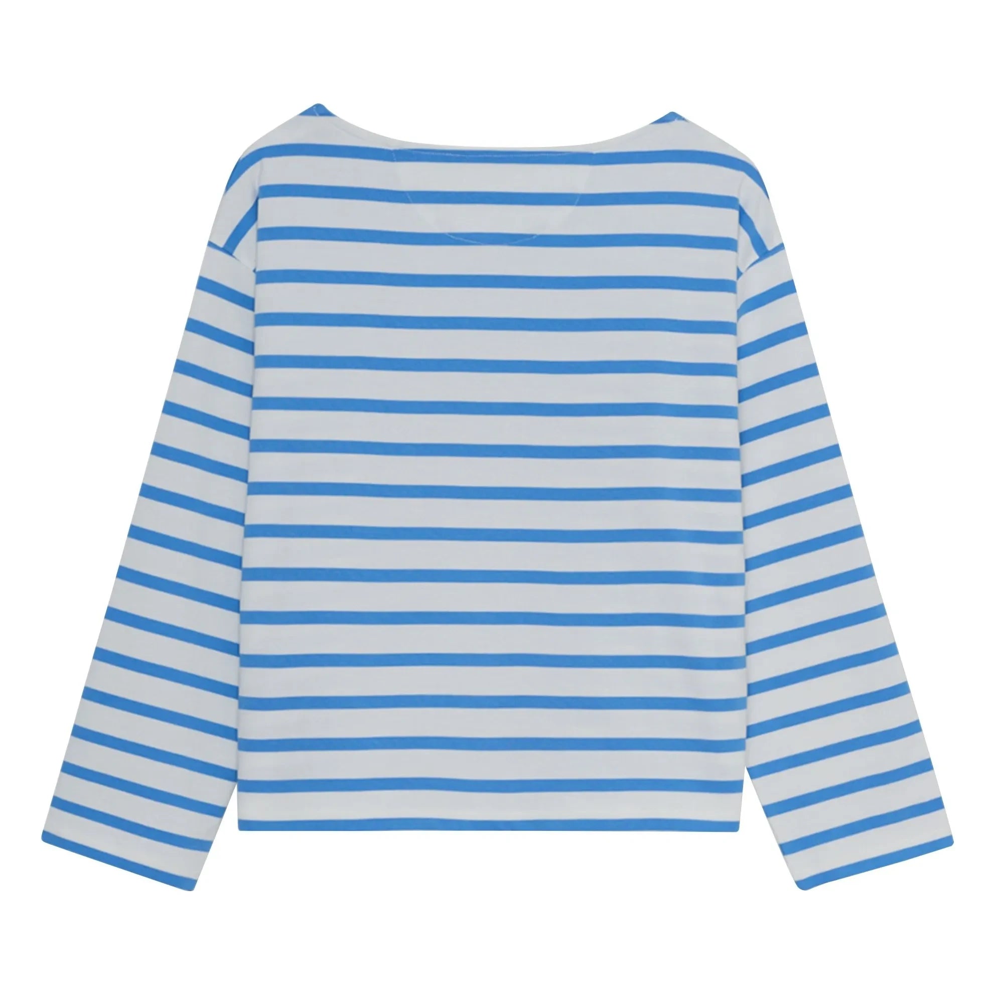 the new society - Burnet Gestreiftes Baumwoll-T-Shirt | Blau