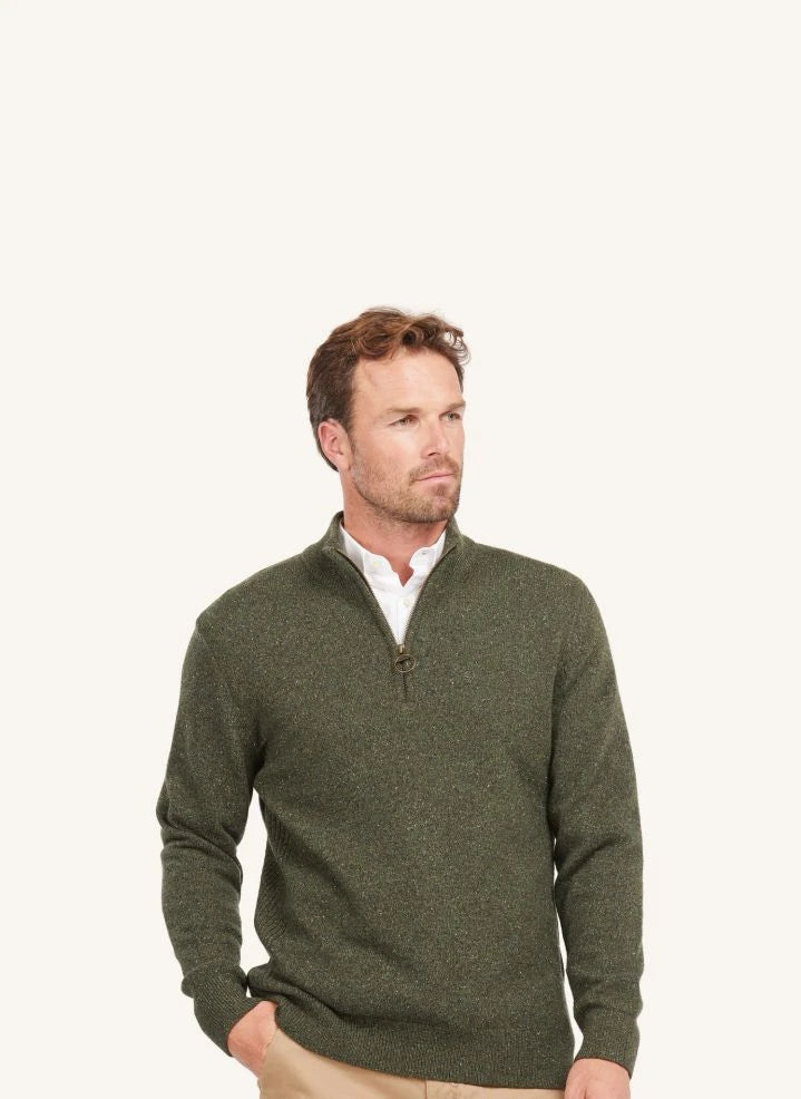 Barbour - Tisbury Essential Pullover mit halbem Reißverschluss | Oliv