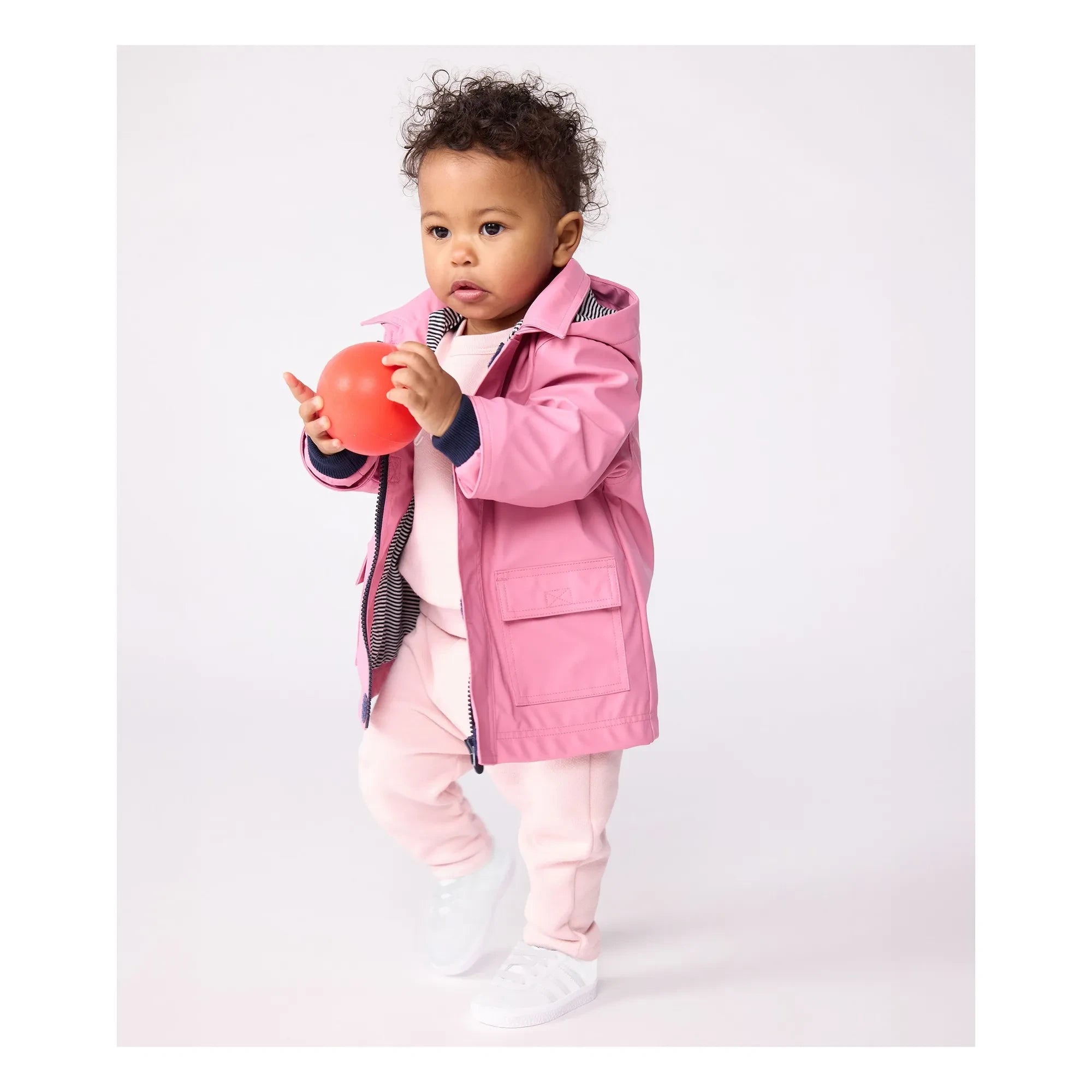 Petit Bateau - Ciré Iconique Baby-Regenjacke aus recyceltem Material | Zuckerrosa