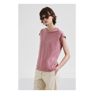 Pomandère - T-Shirt aus Baumwoll- und Leinenjersey | Mauve