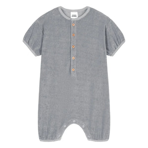 Studio Bohème - Bebecito Overall Shorts aus Bio-Baumwollfrottee | Grau