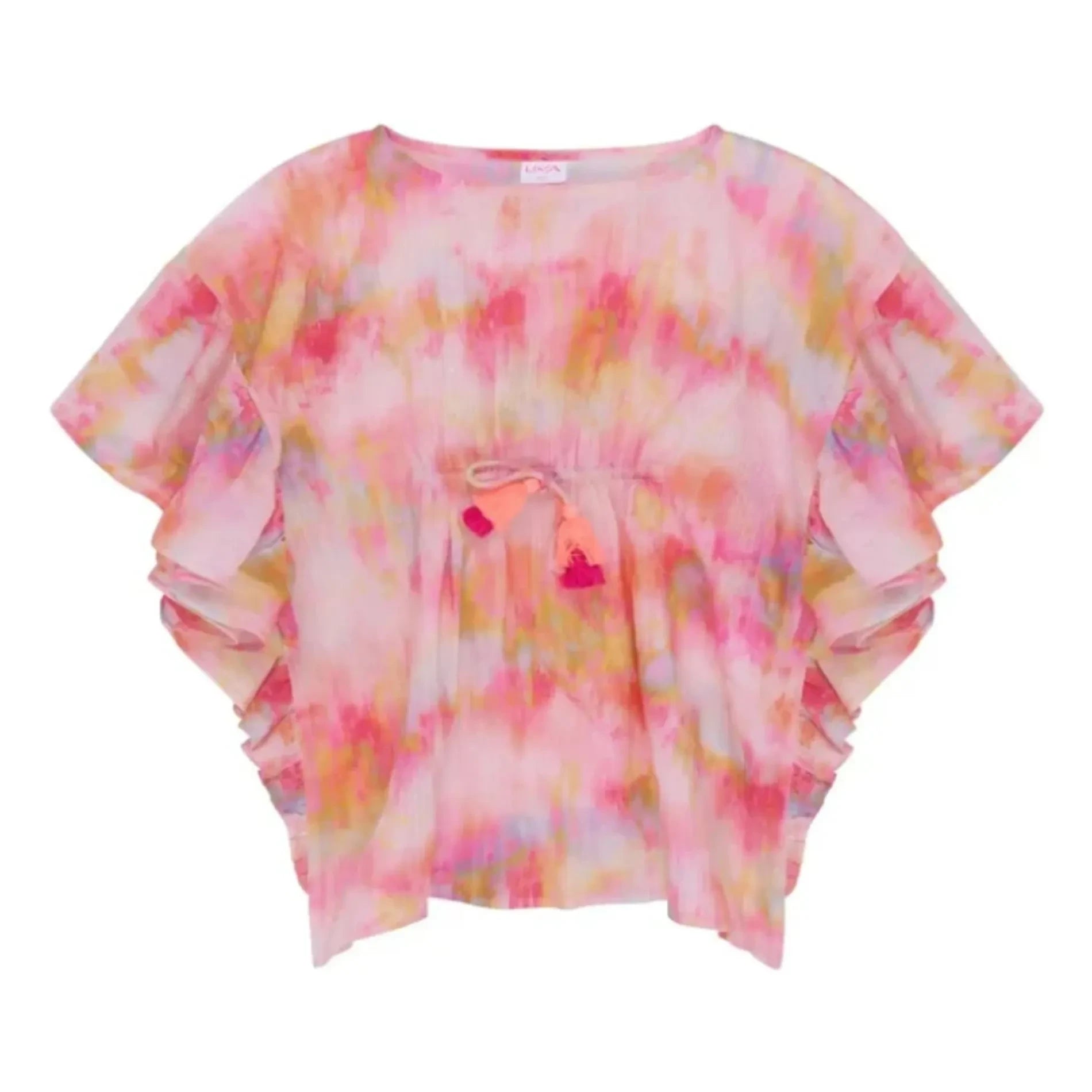 Lison Paris - Caftan Daiquiri mit Schnürung und Batik Metallic | Rosa