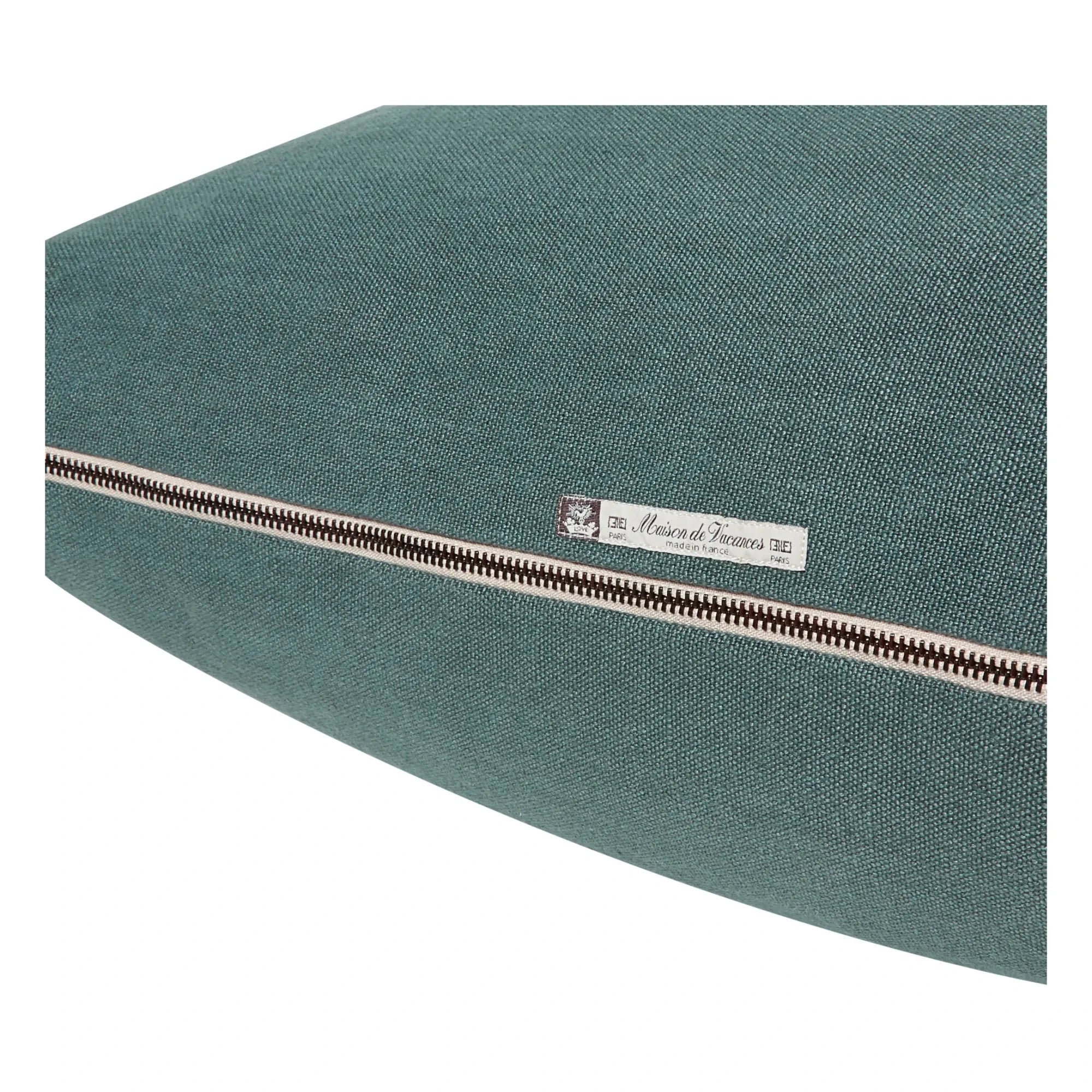Maison de Vacances - Vice Versa Kissen aus Stonewashed Leinen, schwarzer Streifen | Tinte
