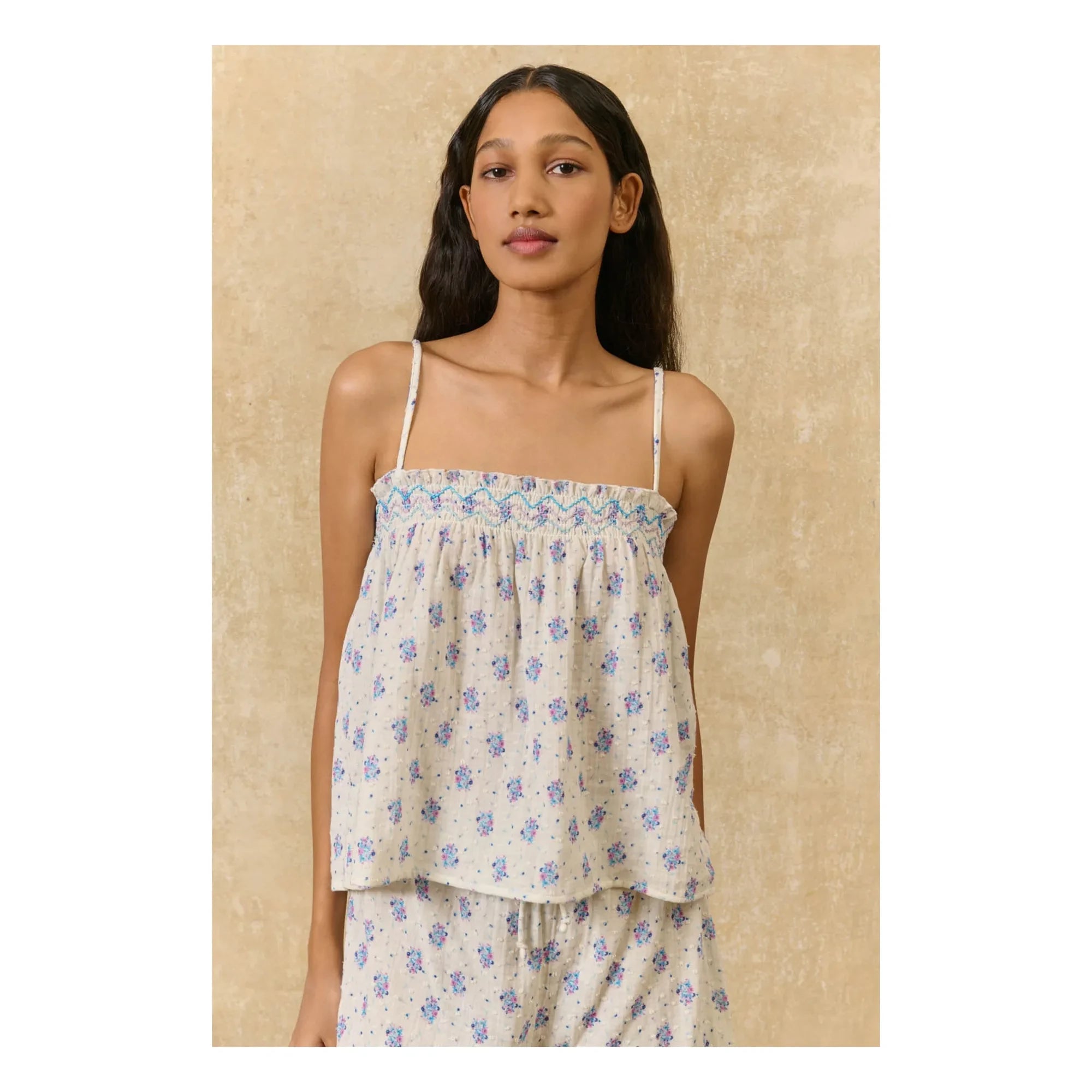 Louise Misha - Minala Pyjama aus Bio-Baumwolle | Creme